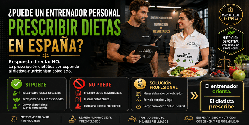 Un Entrenador Personal sí puede asesorar sobre nutrición y suplementación deportiva