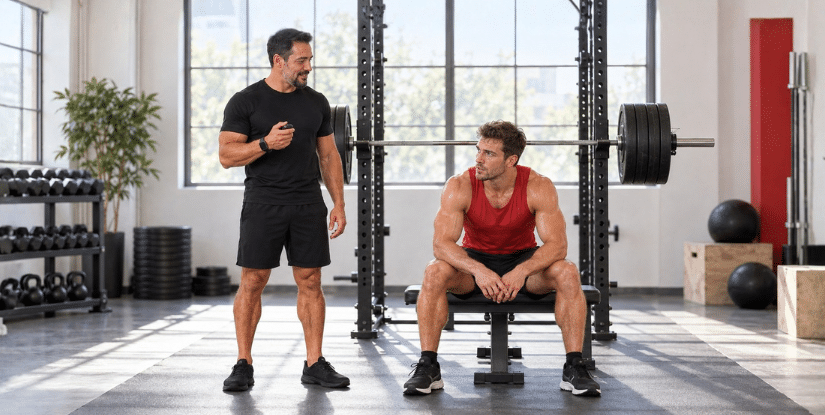 Áreas de la fuerza: entrenador controlando el descanso y el esfuerzo entre series